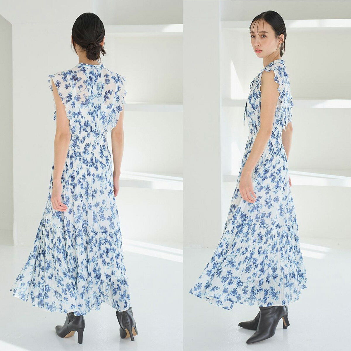 スナイデル SNIDEL Sustainableフリルワンピース swfo261069 レディース ワンピース 花柄 ヴィンテージライク プリーツ加工 サスティナブル 2026春