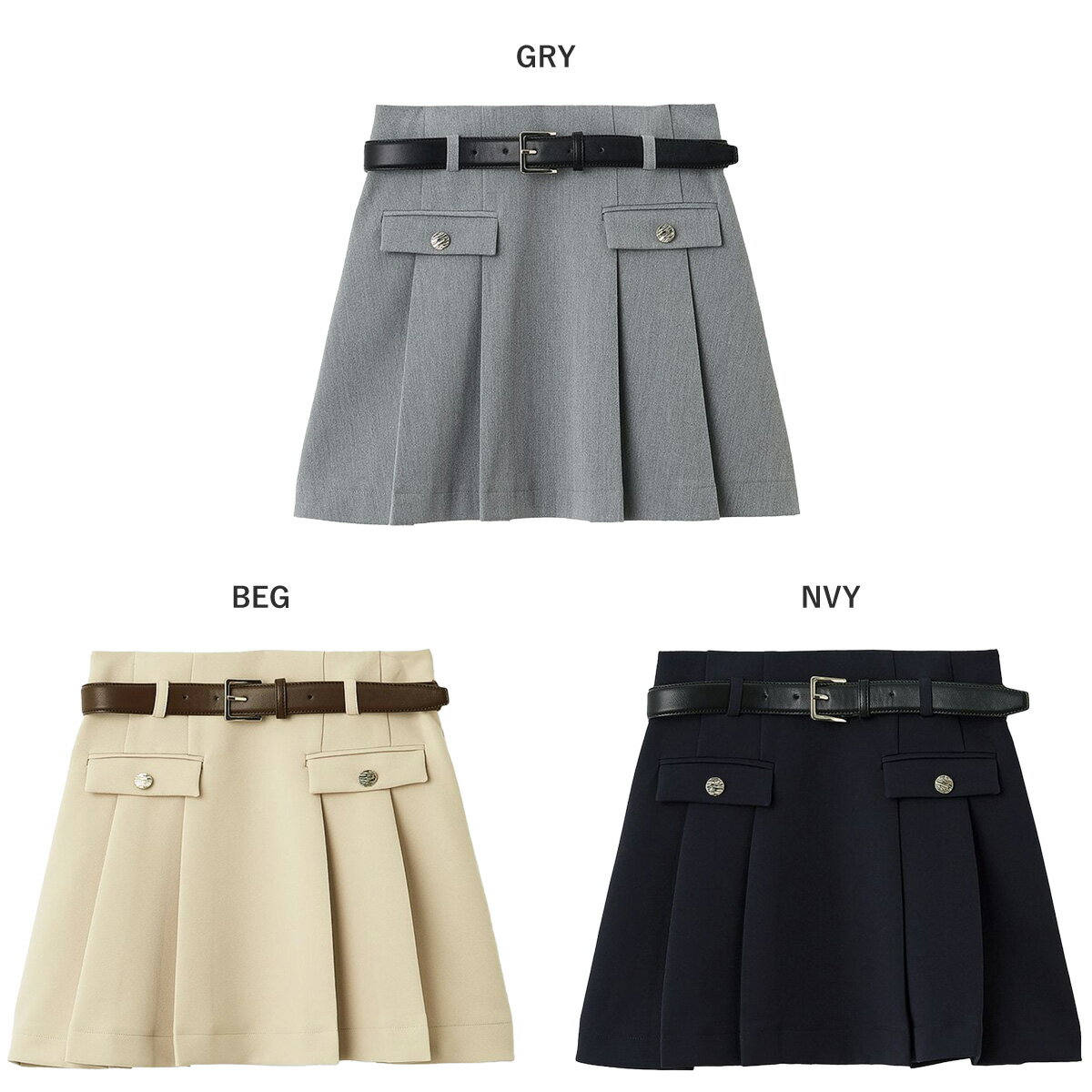 スナイデル SNIDEL ベルト付きプリーツミニスカート swfs261237 レディース ボトムス 防シワ加工 2026春