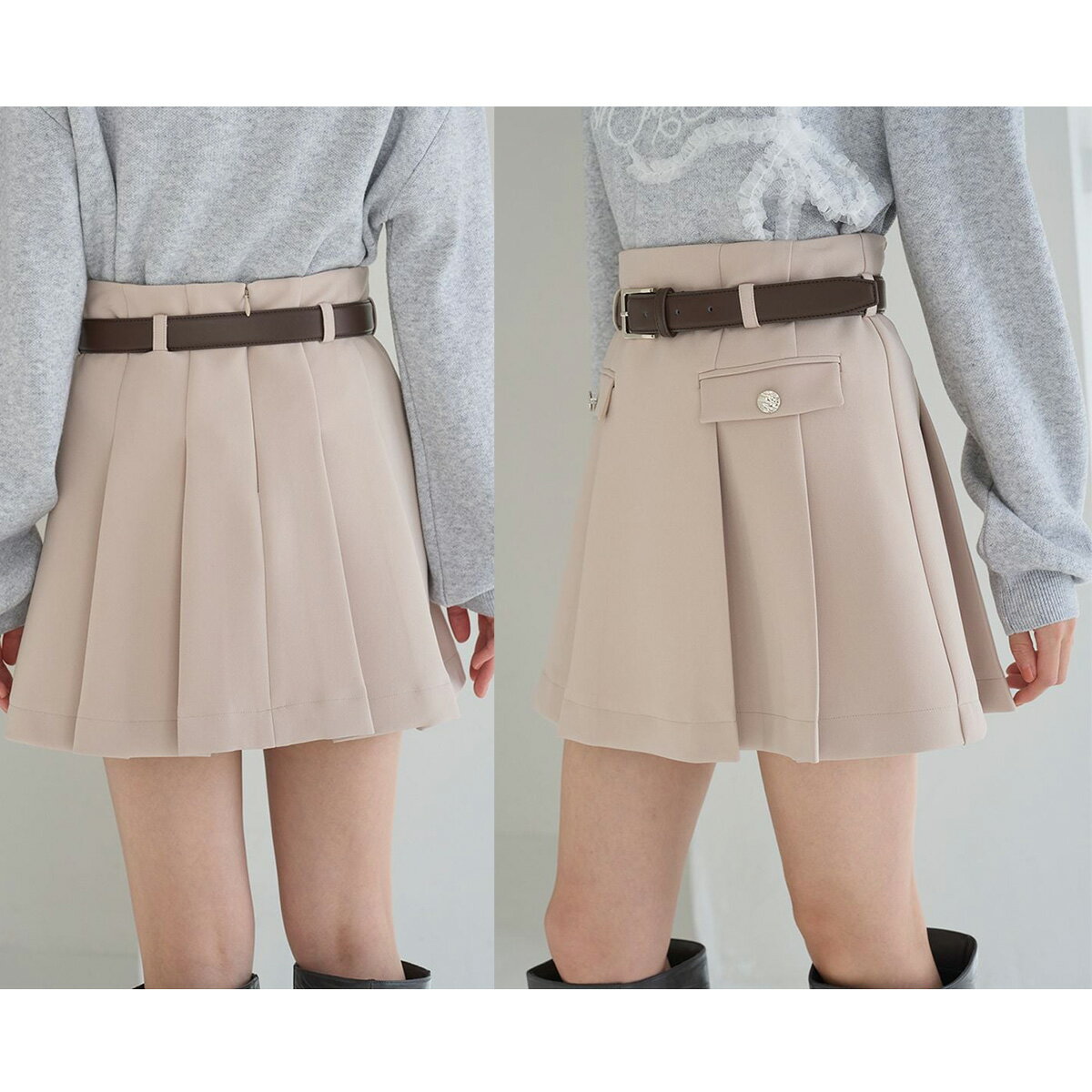 スナイデル SNIDEL ベルト付きプリーツミニスカート swfs261237 レディース ボトムス 防シワ加工 2026春