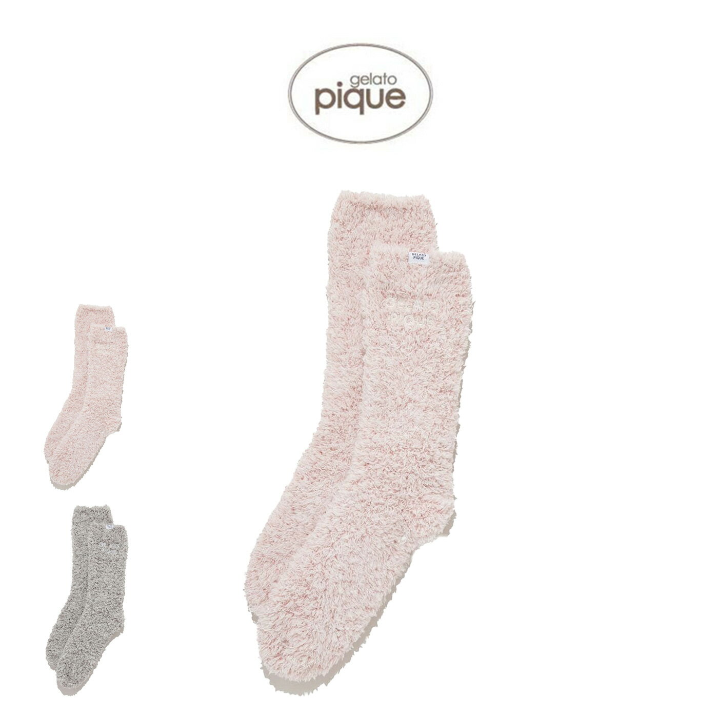 ジェラートピケ オム GELATO PIQUE HOMME メランジ刺繍ロゴソックス phgs255924 ジェラピケ 靴下 ルー..