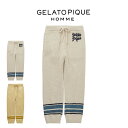 ジェラートピケ オム パジャマ GELATO PIQUE HOMME パウダーラインロゴジャガードロングパンツ pmnp251911 メンズ ナイトウェア ルー...