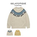 ジェラートピケ オム GELATO PIQUE HOMME パウダーラインロゴジャガードプルオーバー pmnt251909 ジェラピケ メンズ パジャマ ルーム...