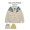 ジェラートピケ オム GELATO PIQUE HOMME パウダーラインロゴジャガードカーディガン pmnt251910 ジェラピケ メンズ パジャマ ルーム...