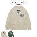 ジェラートピケ オム GELATO PIQUE HOMME エアモコピケロゴジャガードカーディガン pmnt251976 ジェラピケ メンズ パジャマ ルームウ...