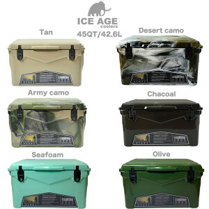 ICE AGE cooler (アイスエイジ) クーラーボックス 45QT 42.6L / ILC045 2-3人向けクーラーBOX 充実のオプション 高性能 TAN タンカラー Army Camo アーミーカモ(おうちキャンプ)通販格安セール情報 楽天 通販