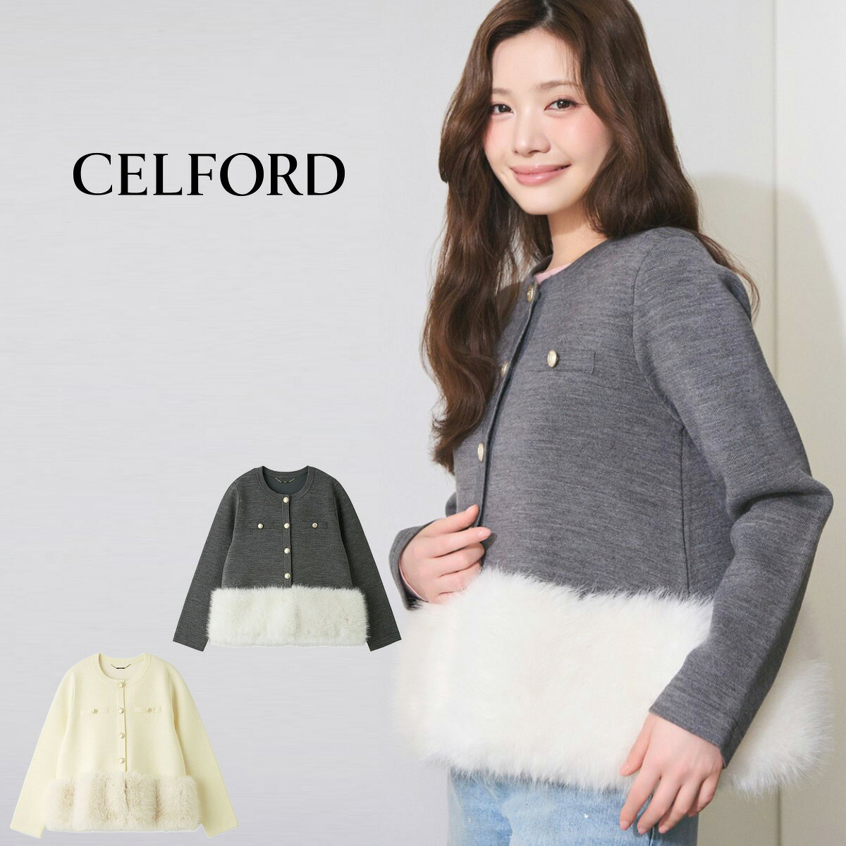 楽天市場】CELFORD セルフォード ペプラム カーディガンの通販