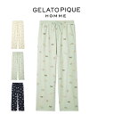ジェラートピケ オム GELATO PIQUE HOMME sleeping cat 総柄ロングパンツ pmcp254954 メンズ ルームウェア 部屋着 パジ...