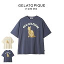 ジェラートピケ オム GELATO PIQUE HOMME キャットワンポイントTシャツ pmct252923 ジェラピケ メンズ パジャマ ルームウェア 部屋...