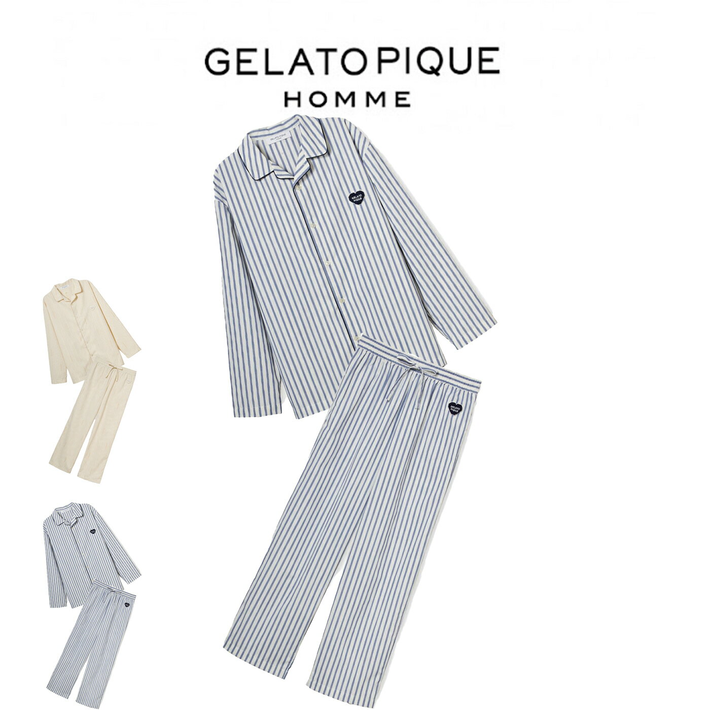 楽天市場】ジェラートピケ ルームウェア セット（柄ストライプ）の通販