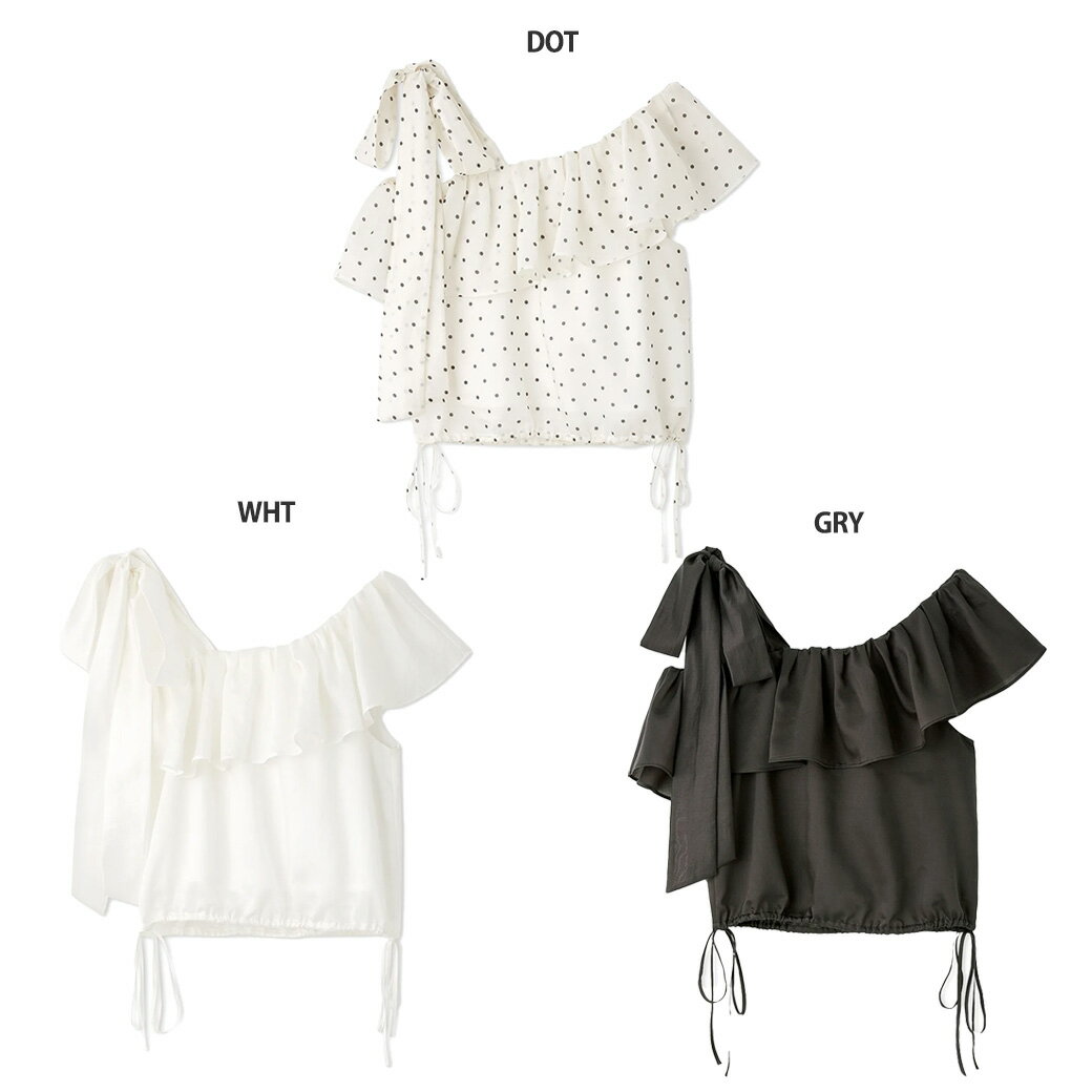 SALE40%OFF SNIDEL スナイデル ワンショルリボンブラウス swfb244146 レディース トップス アシンメトリー 透け感 フリル フェミニン デート セレクトショップムー