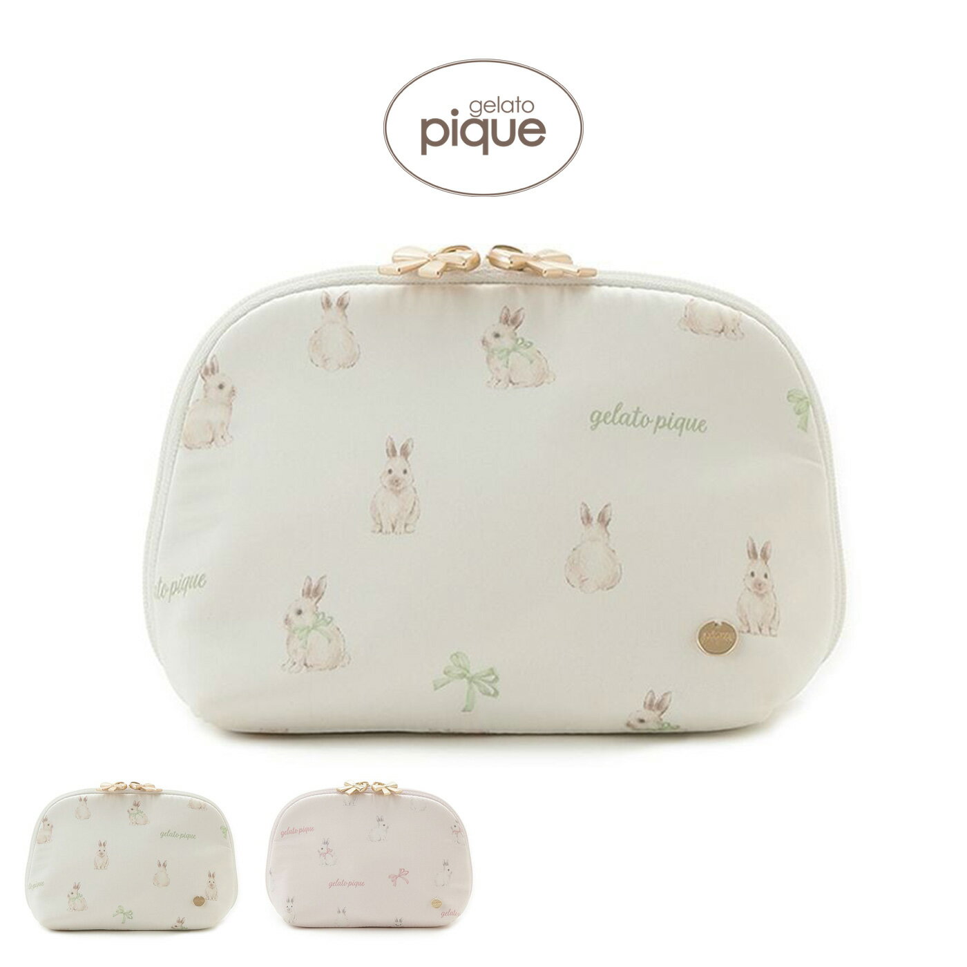ジェラートピケ gelato pique ラビット柄ポーチ pwgb261676 メイクポーチ コスメポーチ 小物入れ 化粧ポーチ レディース 2026春 ギフト プレゼントにおすすめ セレクトショップムー
