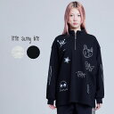 (20日24時間限定ポイント10倍)little sunny bite リトルサニーバイト doodle stitching sweat top ドゥードゥーステッチスウェットトップ lsb-ltop-042w トップス メンズ レディース ユニセックス スウェット ハーフジップ オーバーサイズ セレクトショップムー