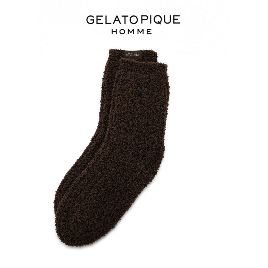 楽天セレクトショップ　ムーGELATO PIQUE HOMME ジェラートピケ オム Bitter べビモコメランジリブソックス pmgs241643 ジェラピケ 24春夏 メンズ ブラウン 靴下 ルームソックス 部屋着 バレンタイン ギフト プレゼント セレクトショップムー【S10】