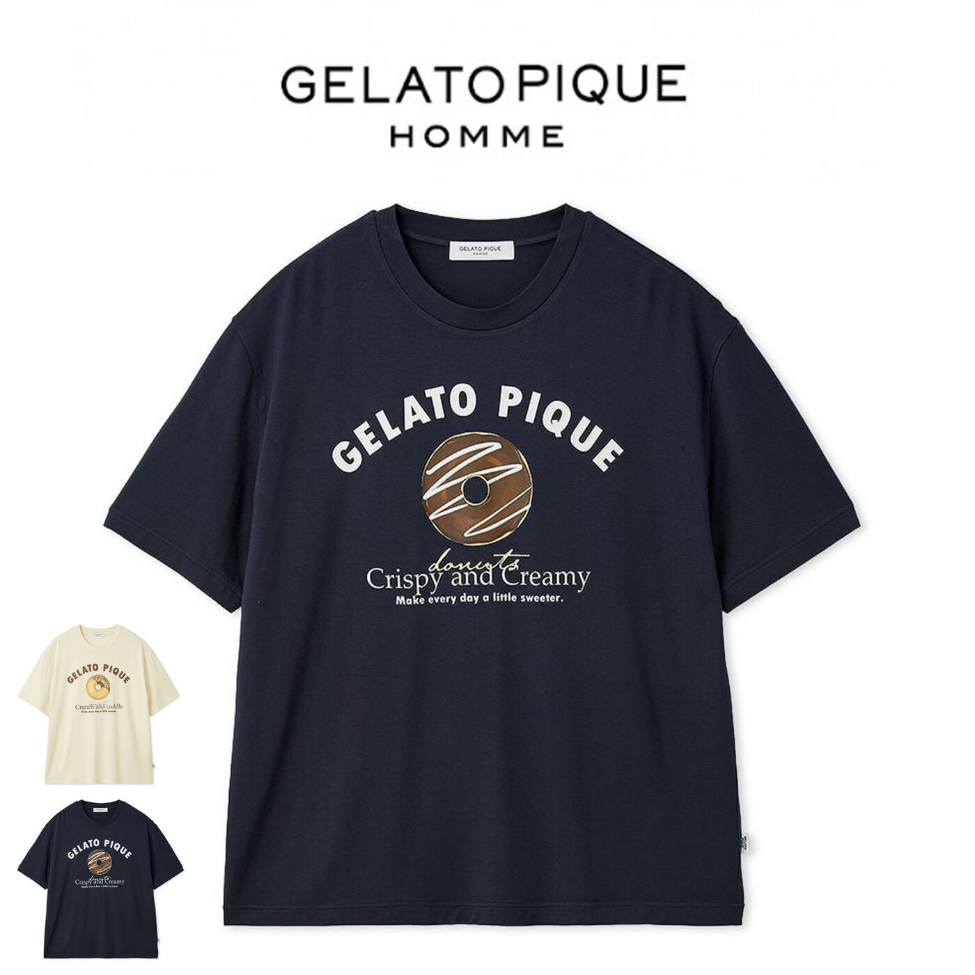 ジェラートピケ オム GELATO PIQUE HOMME ドーナツワンポイントプリントTシャツ pmct261913 ジェラピケ メンズ ルームウェア ...