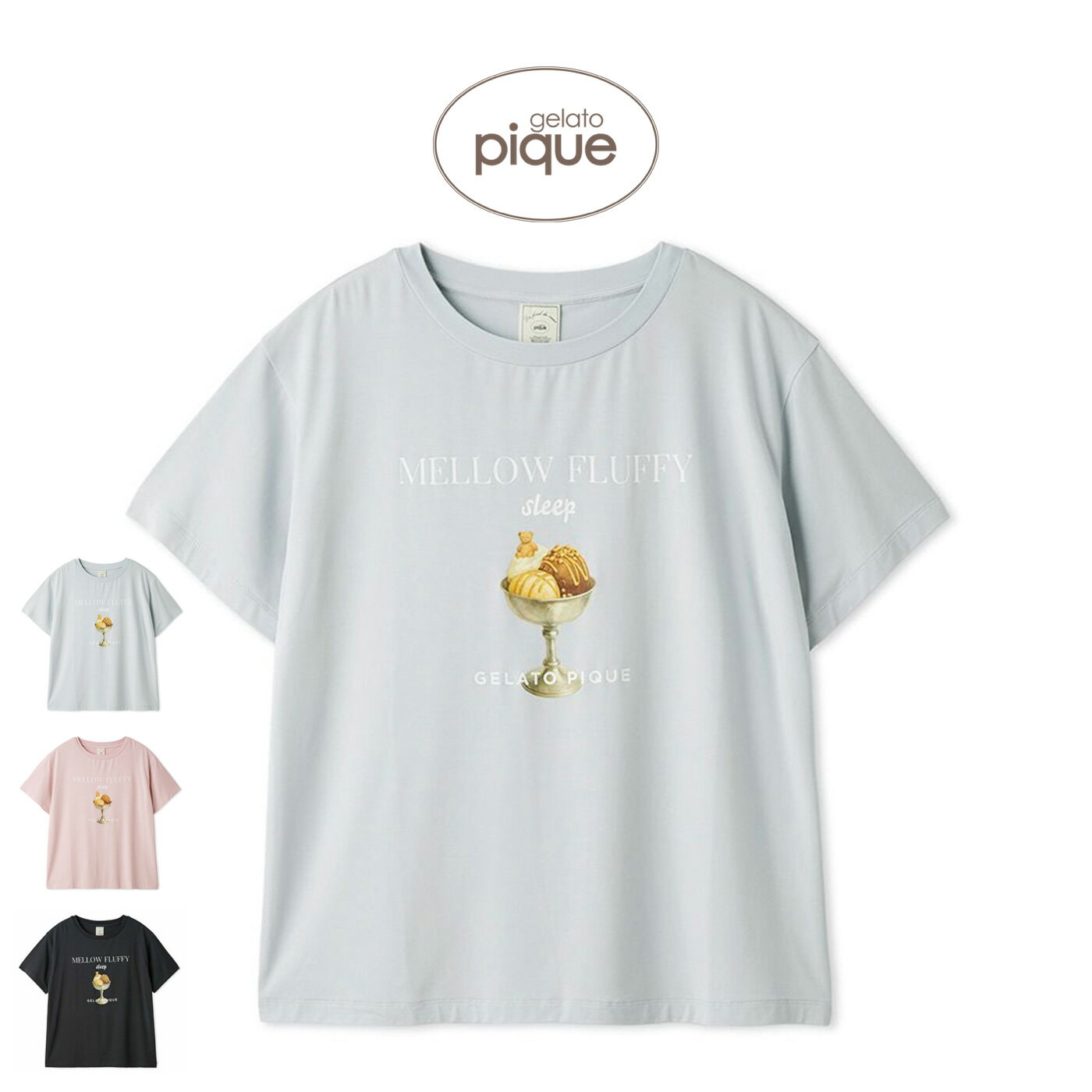ジェラートピケ gelato pique 接触冷感 COOLレーヨンデザートロゴTシャツ pwct262298 ジェラピケ ルームウェア パジャマ 部屋着 レディース 2026夏 ギフト プレゼントにもおすすめ セレクトショップムー【P10】