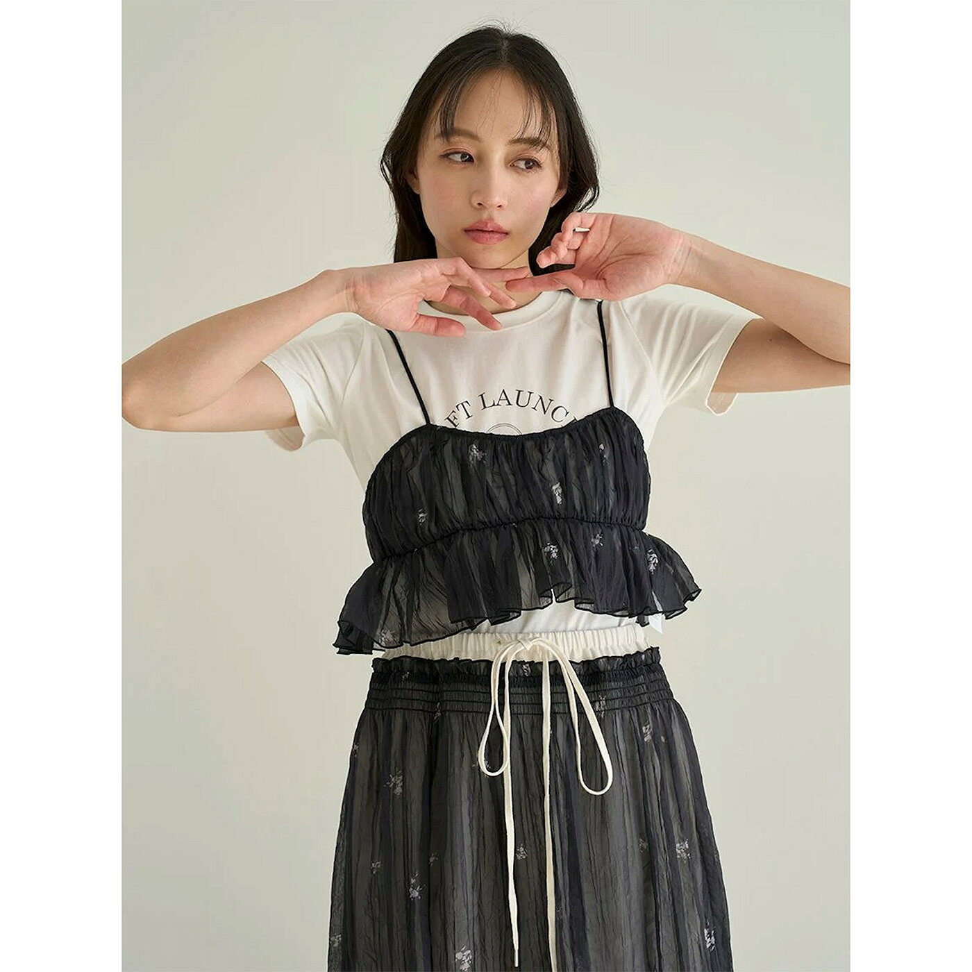 SALE40%OFF スナイデル SNIDEL ビスチェレイヤードロゴTシャツ swct252125 レディース トップス レイヤードスタイル シアー セットアイテム セレクトショップムー muselect-10108657 セレクトショップ ムー サンプル画像2