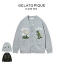 ジェラートピケ オム GELATO PIQUE HOMME エアモコダイナソージャガードカーディガン pmnt251979 ジェラピケ メンズ パジャマ ルーム...