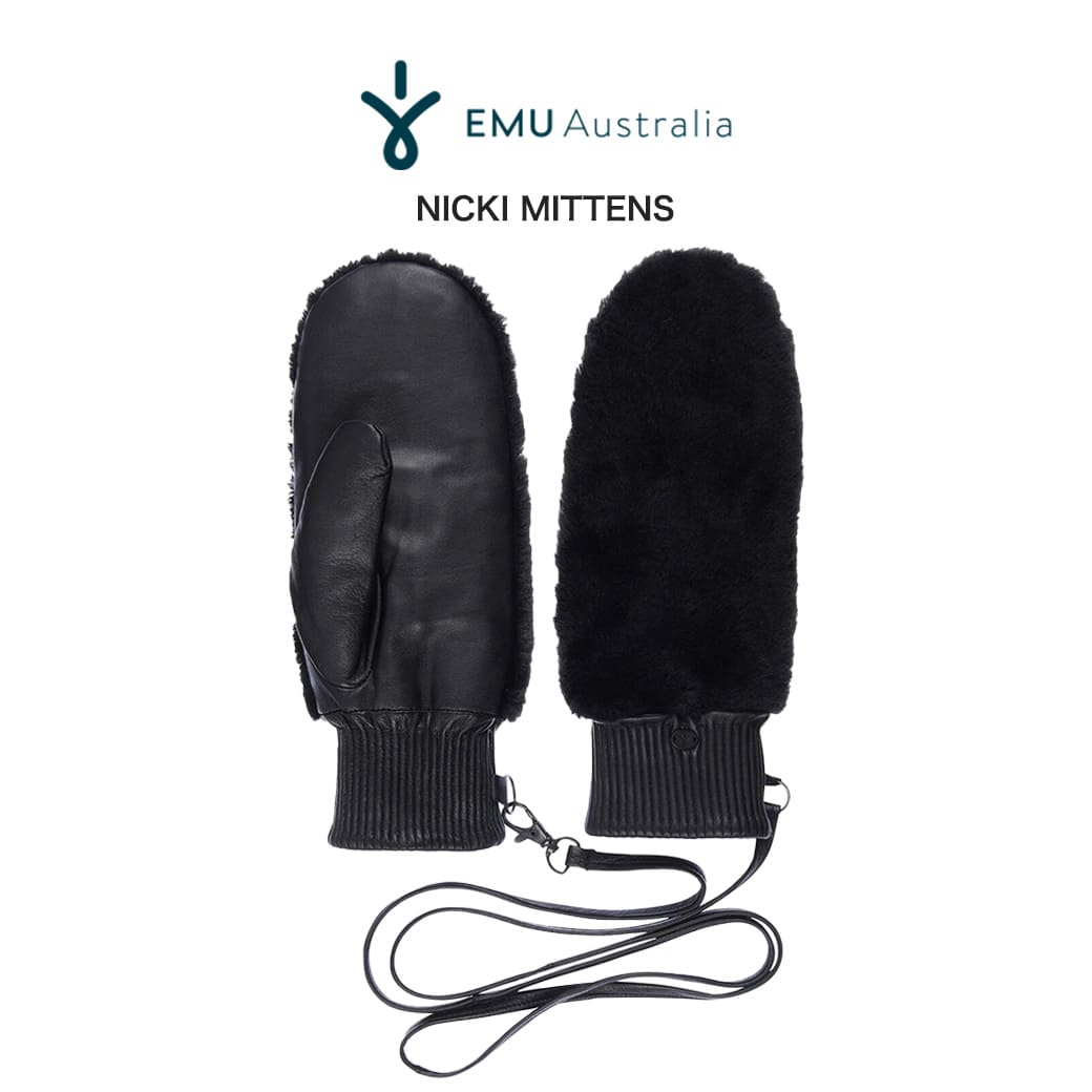 エミュ 手袋 SALE40%OFF EMU エミュー Nicki Mittens ニッキーミトン w7012 シープスキン ムートン ストリング付 手袋 防寒 オーストラリア セレクトショップムー