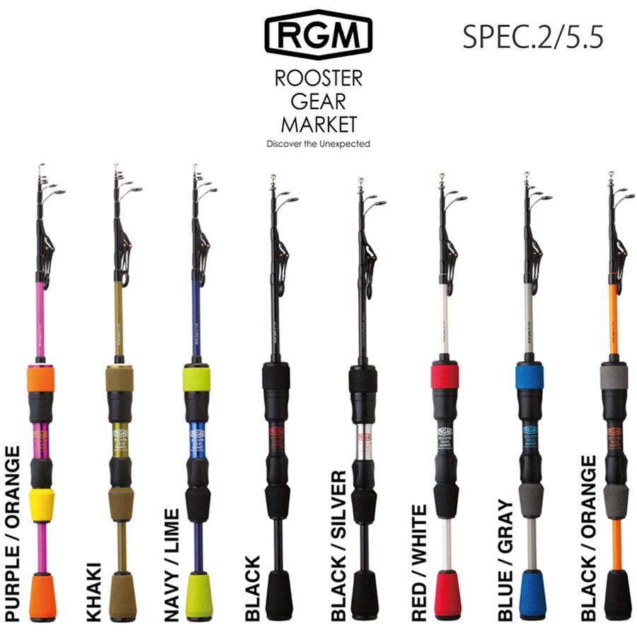 RGM(ルースター ギア マーケット) spec.2 /6.5 L レギュラーテーパー モバイルロッド テレスコロッド Line (4-8lb.) Lure (3-10g)渓流 エリアトラウト対応 海 ライトゲーム対応 アジング 釣りキャンプ ROOSTERのサムネイル