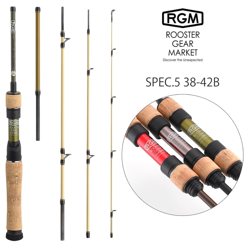 RGM(ルースター ギア マーケット) RGM SPEC.5 38-42B ベイトモデル モバイルロッド Line (PE～0.6号 NY・FC～6lb) Lure (~7g) 渓流 エリアトラウト 管理釣り場 釣りキャンプ コンパクトロッド ROOSTER GEAR MARKET