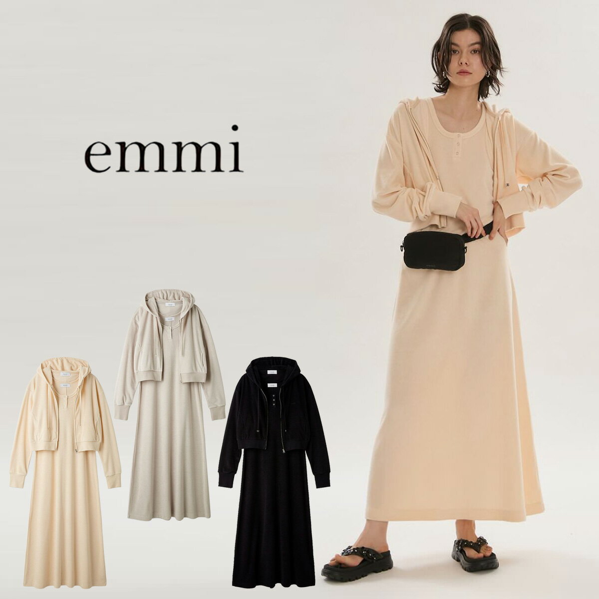Rakuten - (日曜日限定ポイント最大10倍)(予約) エミ ウェア emmi WEAR パイルフーディー×ワンピースセット 13wco264051 (7月上旬以降入荷) レディース パーカー セットアップ ノースリーブワンピ セットアイテム 2026秋 セレクトショップムー【P10】