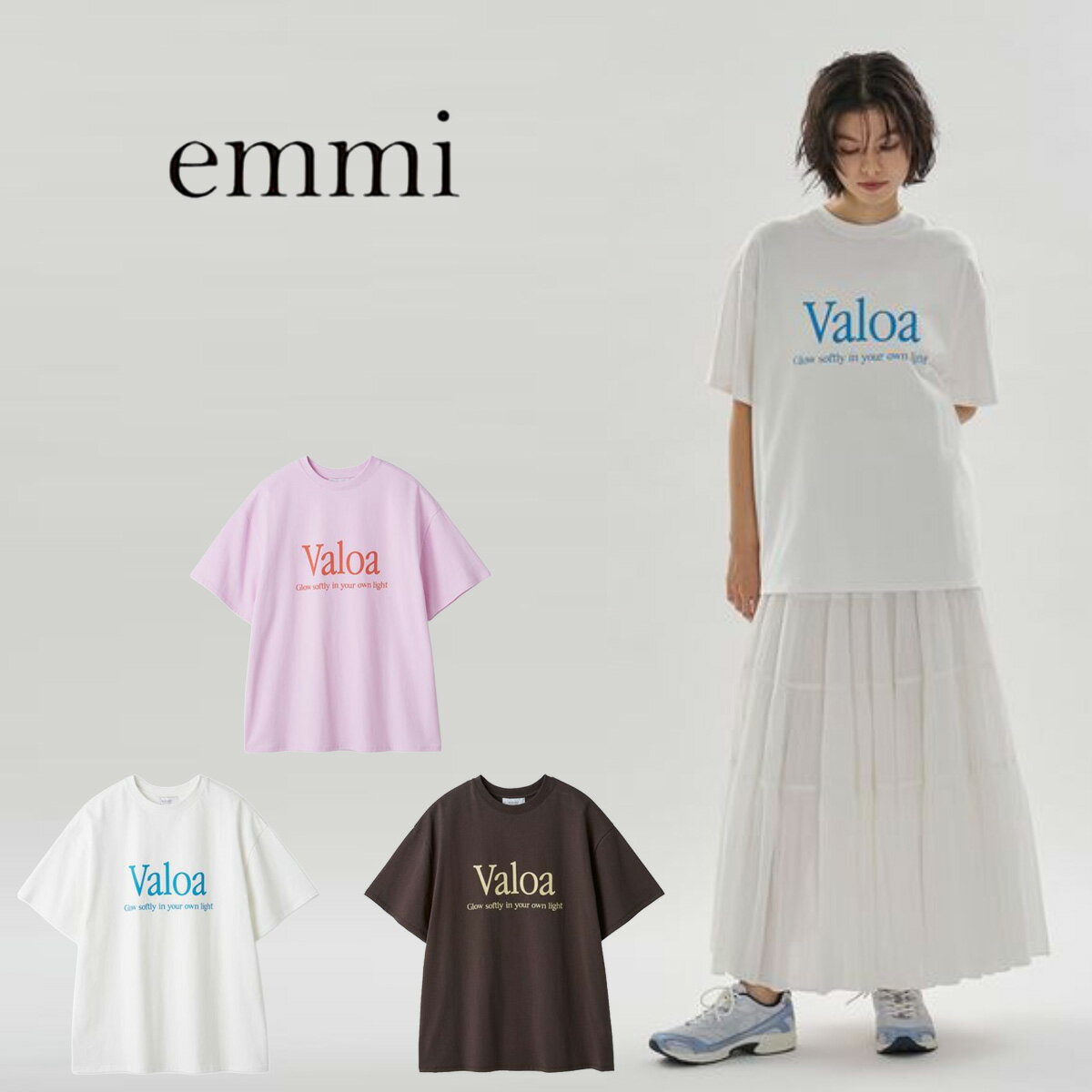 Rakuten - エミ ウェア emmi WEAR ロゴビッグTシャツ 13wct262022 レディース トップス オーバーサイズ シンプル カジュアル 大きめのサイズ 2026夏 セレクトショップムー【P10】