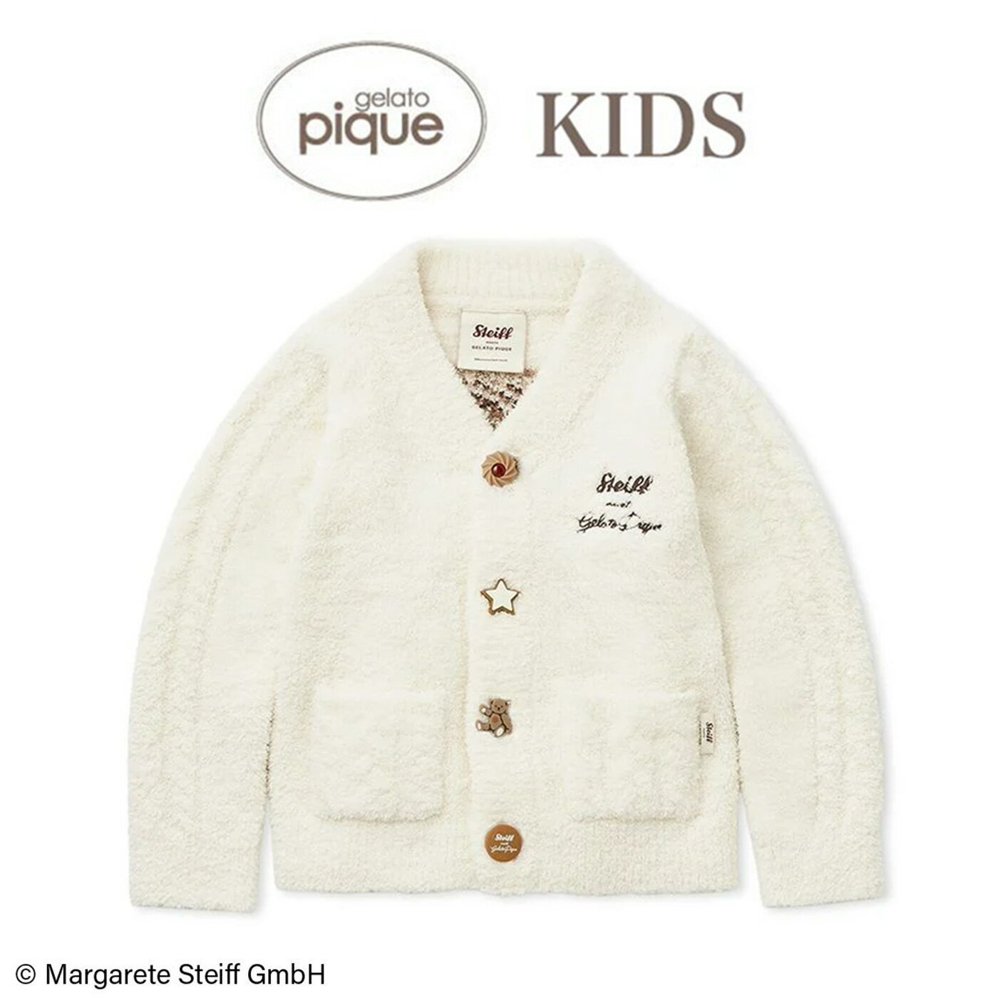 ジェラートピケ キッズ gelato pique KIDS Steiff パウダージャガードカーディガン pknt255433 ルーム..