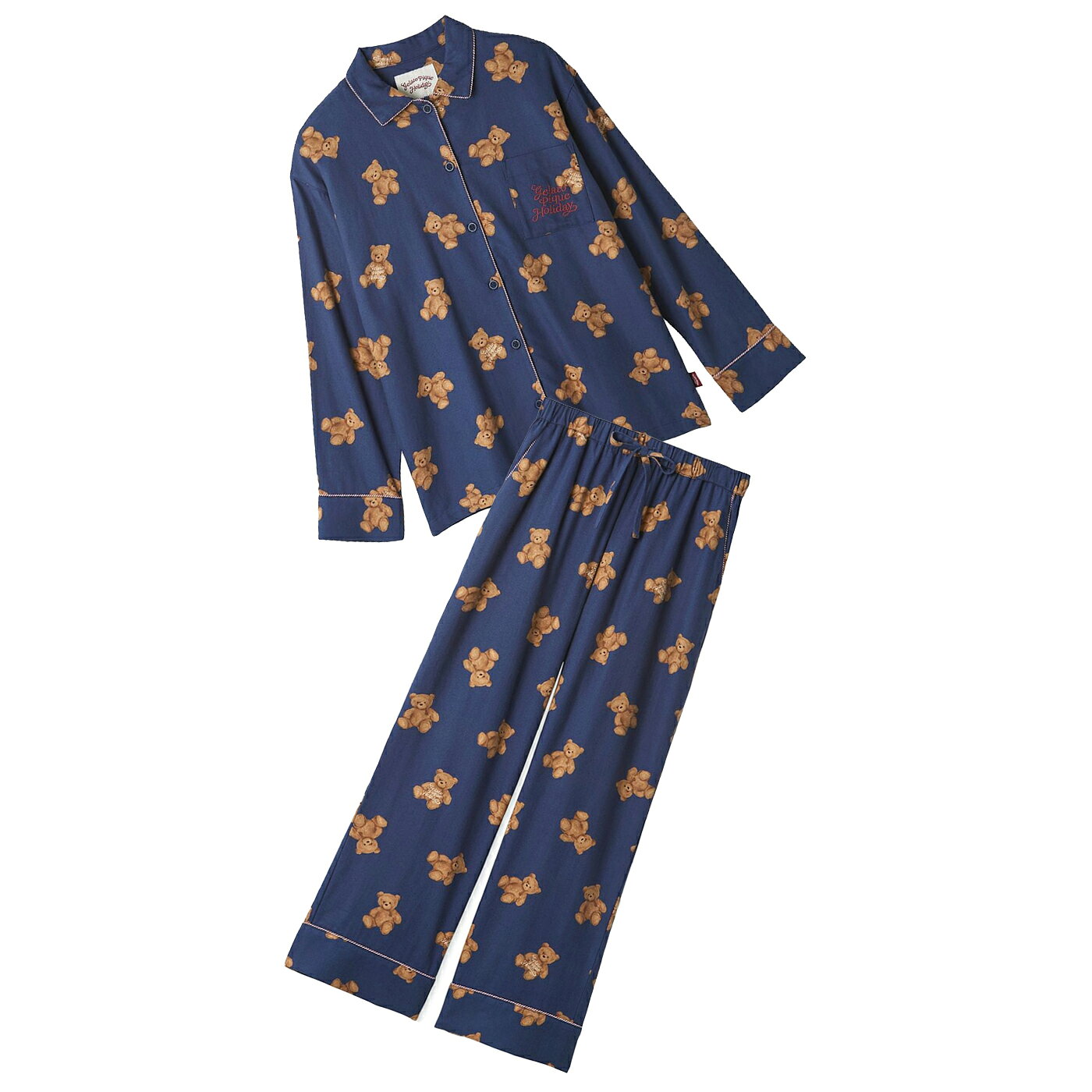 楽天市場】ジェラートピケ パジャマ（カラーネイビー）（上下セット