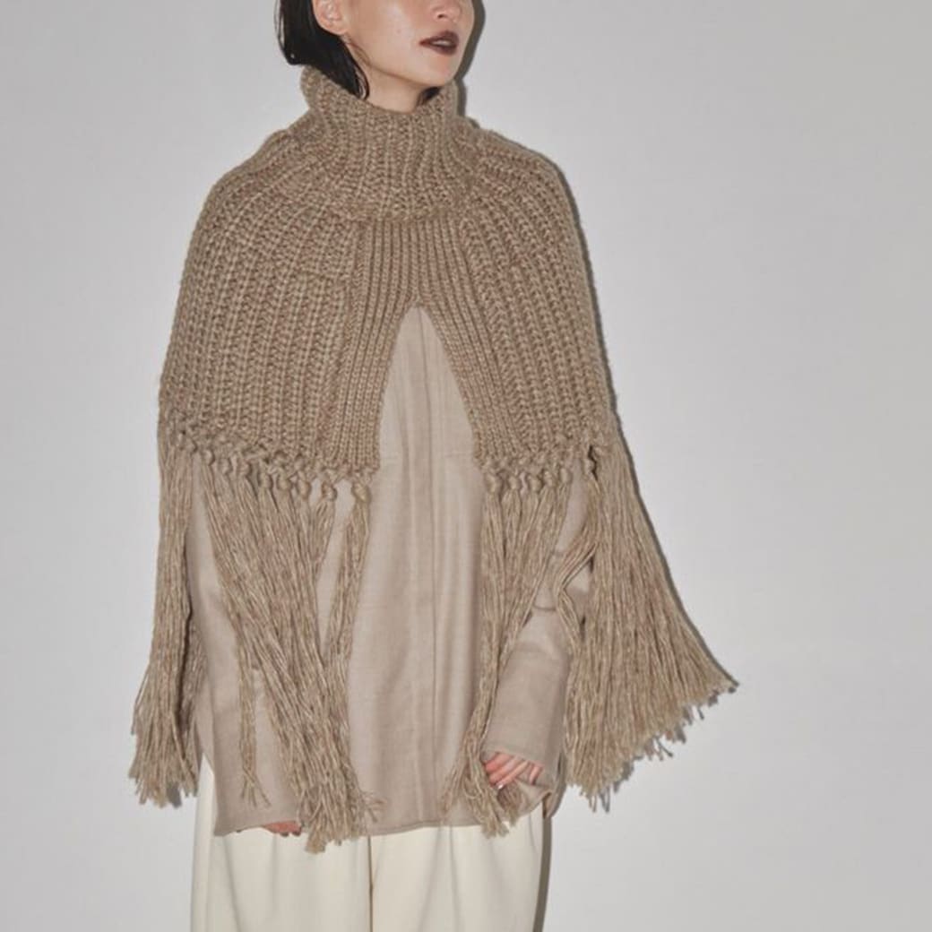 楽天セレクトショップ　ムーSALE30％OFF トゥデイフル TODAYFUL Fringe Knit Cape フリンジニットケープ 12320528 吉田怜香 レディース アウター