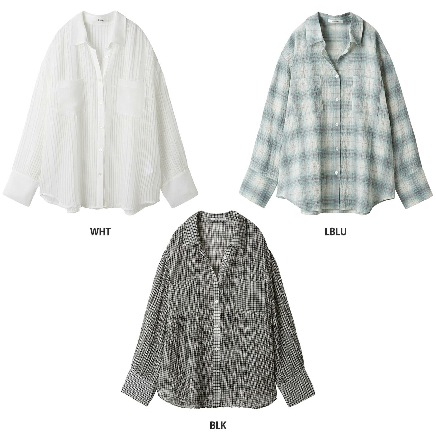 SALE50%OFF スナイデル SNIDEL シアープリーツシャツ swfb252103 レディース トップス 透け感 オーバーサイズ 長袖 シワ感 リラクシー セレクトショップムー(SALE2026)