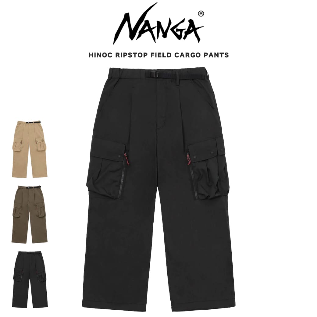 NANGA ナンガ HINOC RIPSTOP FIELD CARGO PANTS / ヒノック リップストップ フィールド カーゴパンツ 難燃素材 オーバーパンツ 焚き火パンツ アウトドア 父の日 プレゼント ギフト