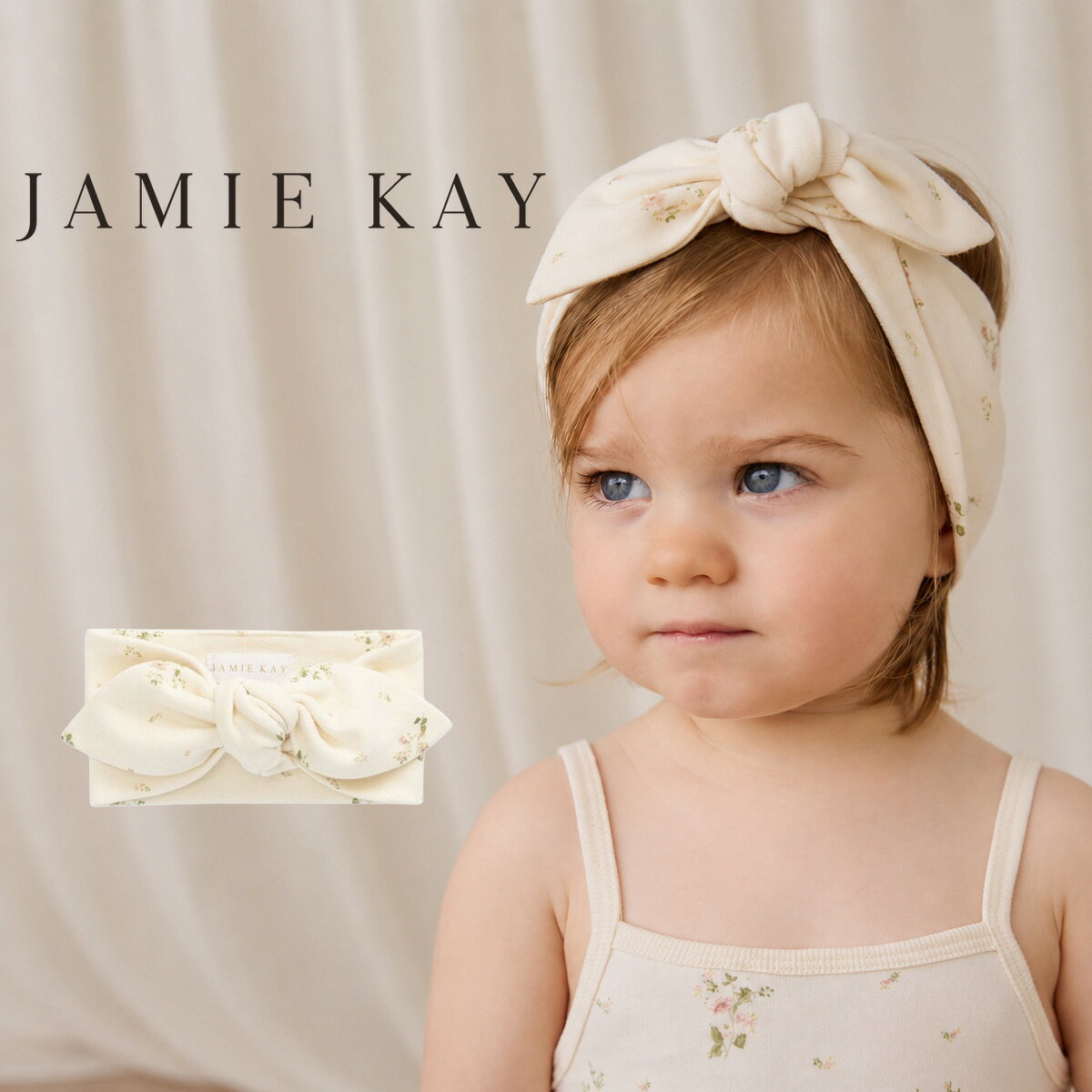 (日曜日限定ポイント最大10倍)ジェイミーケイ JAMIE KAY ヘアバンド Josepha Egret Small オーガニックコットン jkga264039 ベビー BABY ヘアアクセサリー 赤ちゃん 出産祝い 2026秋 ギフト プレゼントにおすすめ