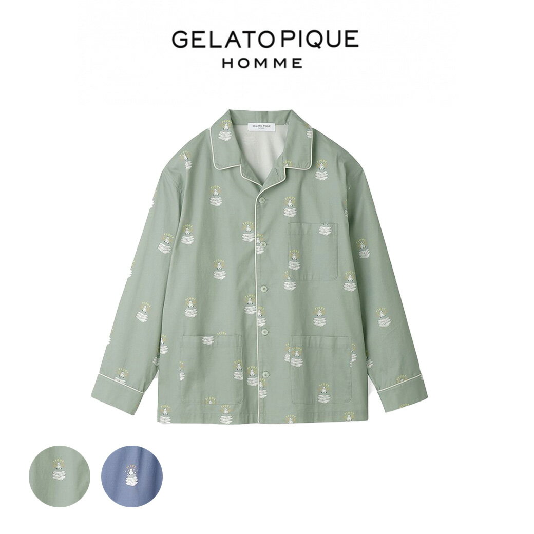 ジェラートピケ パジャマ メンズ SALE30%OFF GELATO PIQUE HOMME ジェラートピケ オム スリープベア柄シャツ phft234981 ジェラピケ パジャマ ルームウェアー メンズ 部屋着 トップス くま USAコットン ギフト プレゼント セレクトショップムー