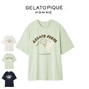ジェラートピケ オム GELATO PIQUE HOMME sleeping cat ワンポイントTシャツ pmct254952 メンズ 部屋着 ルームウェア ...