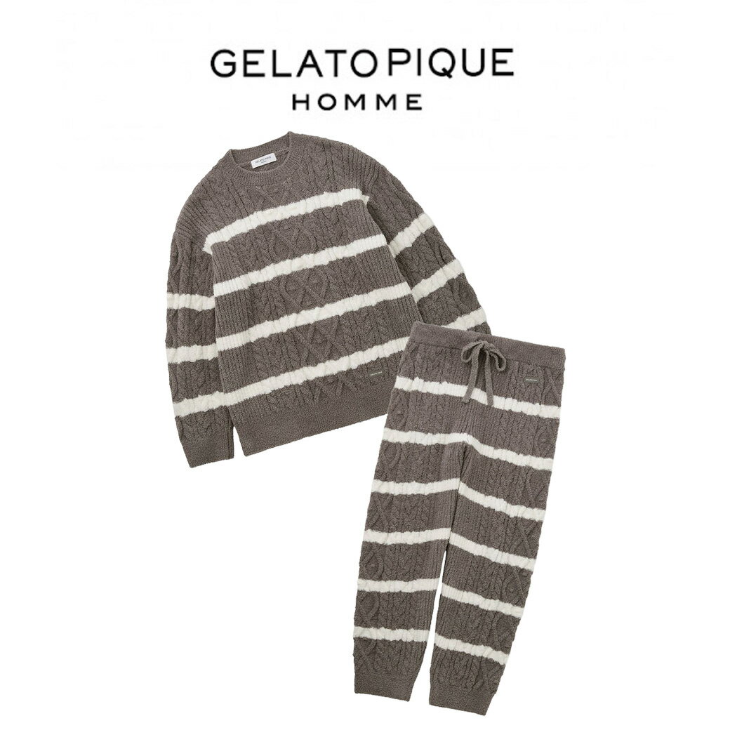 SALE20%OFF ジェラートピケ オム GELATO PIQUE HOMME ベビモコアランボーダープルオーバー&ロングパンツセット pmnt245056s...