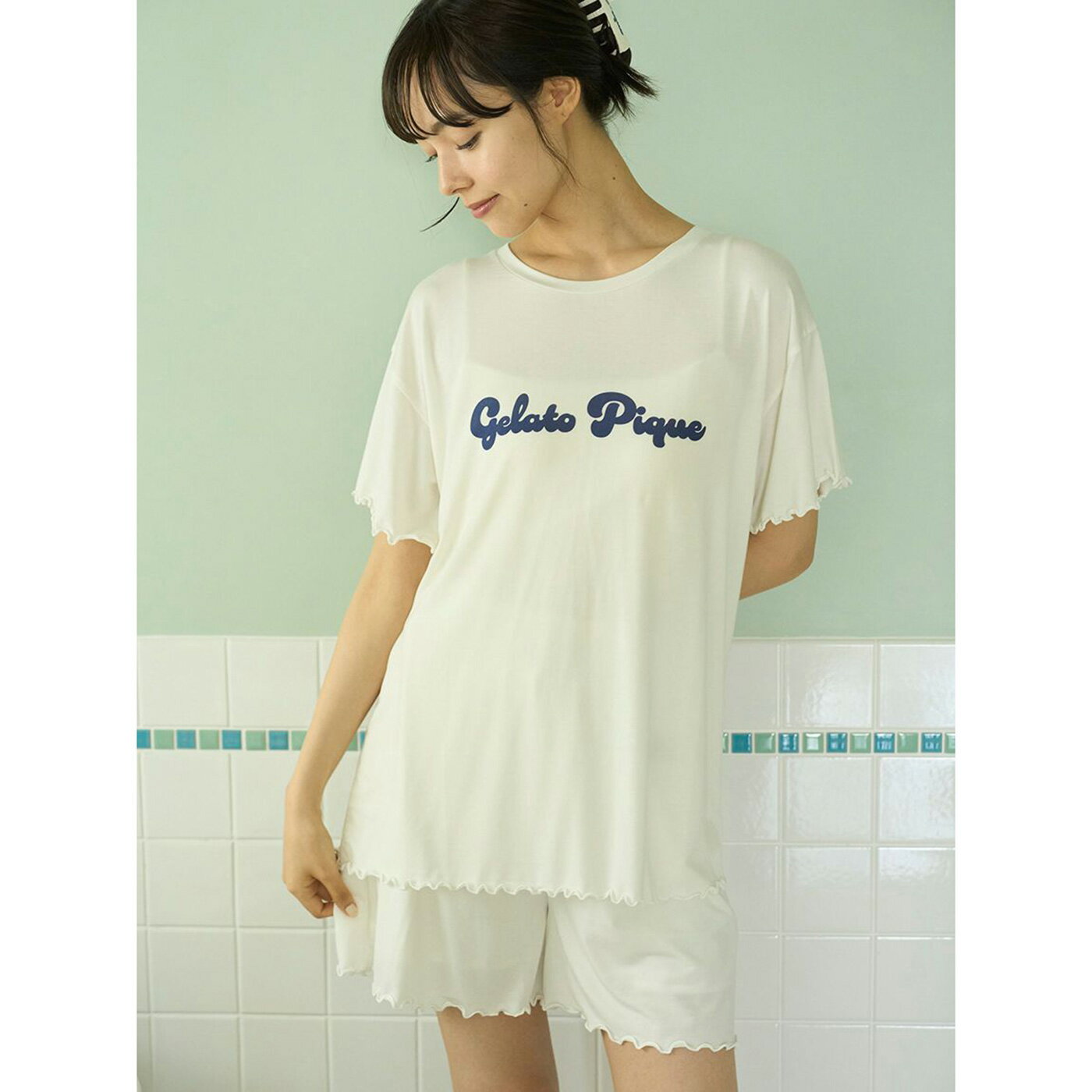 SALE30%OFF ジェラートピケ gelato pique カラフルロゴTシャツ&ショートパンツセット pwct254320set pwcp254322 ジェラピケ ルームウェア パジャマ 部屋着 ギフト プレゼントにおすすめ