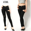 SALE30 OFF GYDA ジェイダ SIDE RIPPEDカラースキニーパンツ ストレッチ性抜群 セレクトショップムー