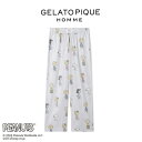 ジェラートピケ オム パジャマ GELATO PIQUE HOMME PEANUTS 総柄ロングパンツ pmfp251908 メンズ スヌーピー ナイトウェア ...