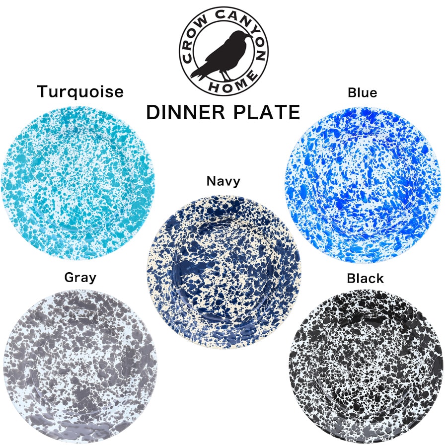 Crow Canyon Home クロウキャニオンホーム DINNER PLATE ディナープレート 直径26cm 琺瑯 ホーロー ホウロウ メイン料理用 食器 皿 キャンプ アウトドア ピクニック BBQ インテリア マーブル模様 ギフトにおすすめ