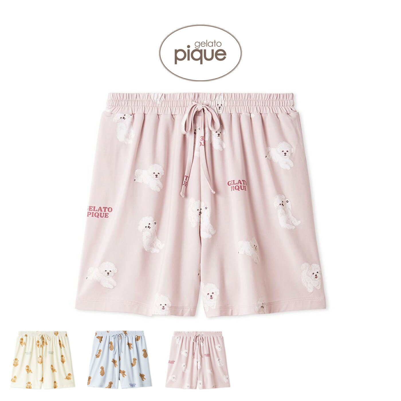 ジェラートピケ gelato pique ドッグ柄ショートパンツ pwcp261259 ジェラピケ ルームウェア パジャマ 部屋着 犬柄 レディース 2026春 ギフト プレゼント セレクトショップムー
