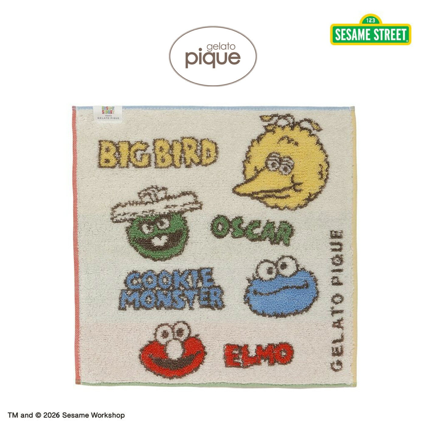 ジェラートピケ gelato pique SESAME STREET ハンドタオル pwgg261664 セサミストリート ジェラピケ ハンカチ レディース コットン100% 2026春 ギフト プレゼント セレクトショップムー