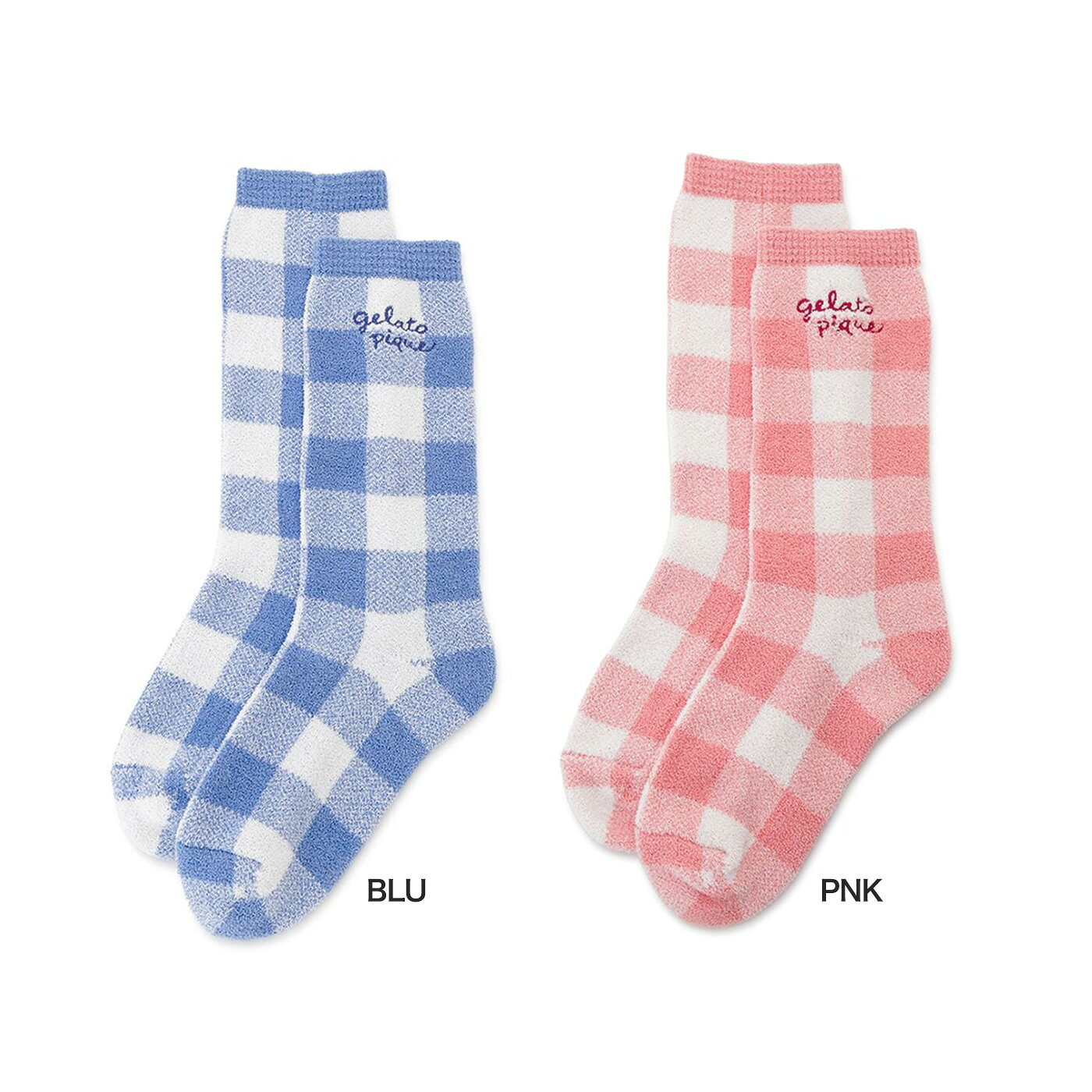 SALE20%OFF ジェラートピケ gelato pique エアリーモコギンガムチェック柄ソックス pwgs261705 ジェラピケ 靴下 ルームソックス ルームウェア レディース ギフト プレゼントにおすすめ セレクトショップムー muselect-10110856 セレクトショップ ムー サンプル画像2
