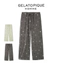 ジェラートピケ オム GELATO PIQUE HOMME レーヨンロゴ柄ロングパンツ pmcp251329 メンズ ルームウェア 部屋着 パジャマ 接触冷感 ...