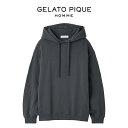 ジェラートピケ オム GELATO PIQUE HOMME ロゴ裏毛パーカー pmct251316 ジェラピケ メンズ 部屋着 ルームウェア ワンマイルウェア ...