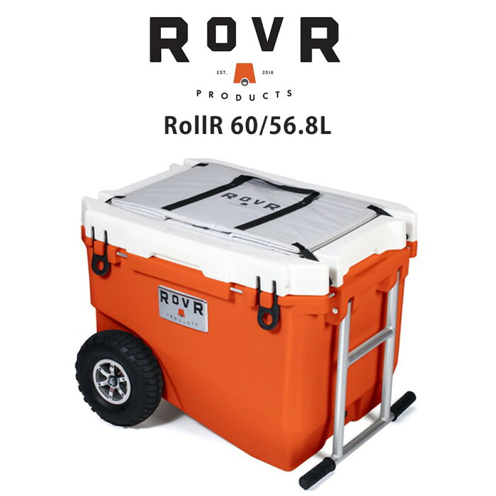 ROVR PRODUCTS (ローバー プロダクツ) ROLLR 60QT マルチクーラーボックス 56.8L 約22.3kg デザート 最大10日間氷保 キャリーワゴン オフロード仕様タイヤ付き