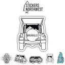 STICKERS NORTHWEST ステッカーノースウエスト PRINTED STICKERS プリントステッカー JEEP ジープラングラー キャンプファイヤー コーヒー 焚き火 テント ランタン バンライフ モチーフ セレクトショップムー【S10】