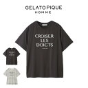 GELATO PIQUE HOMME ジェラートピケ オム レーヨンロゴTシャツ pmct242318 メンズ トップス 部屋着 COOL FABRIC 接触冷感 ルームウェア パジャマ 半袖 新生活 ギフト プレゼントにおすすめ 2024夏