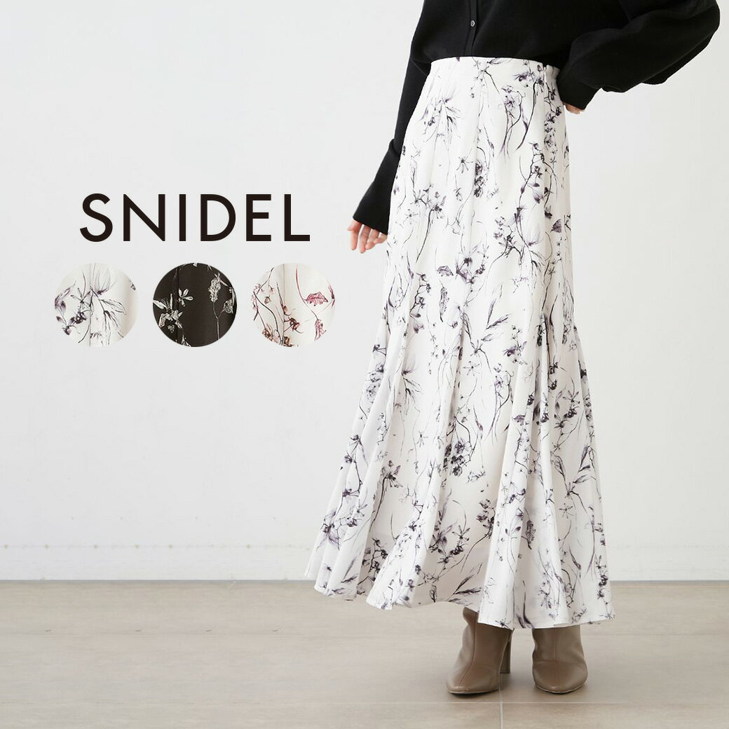 SALE40%OFF SNIDEL スナイデル パネルフレアスカート swfs235137 レディース ロングスカート フラワー柄 花柄 ヘムライン スタイルアップ デイリー オケージョン セレクトショップムー