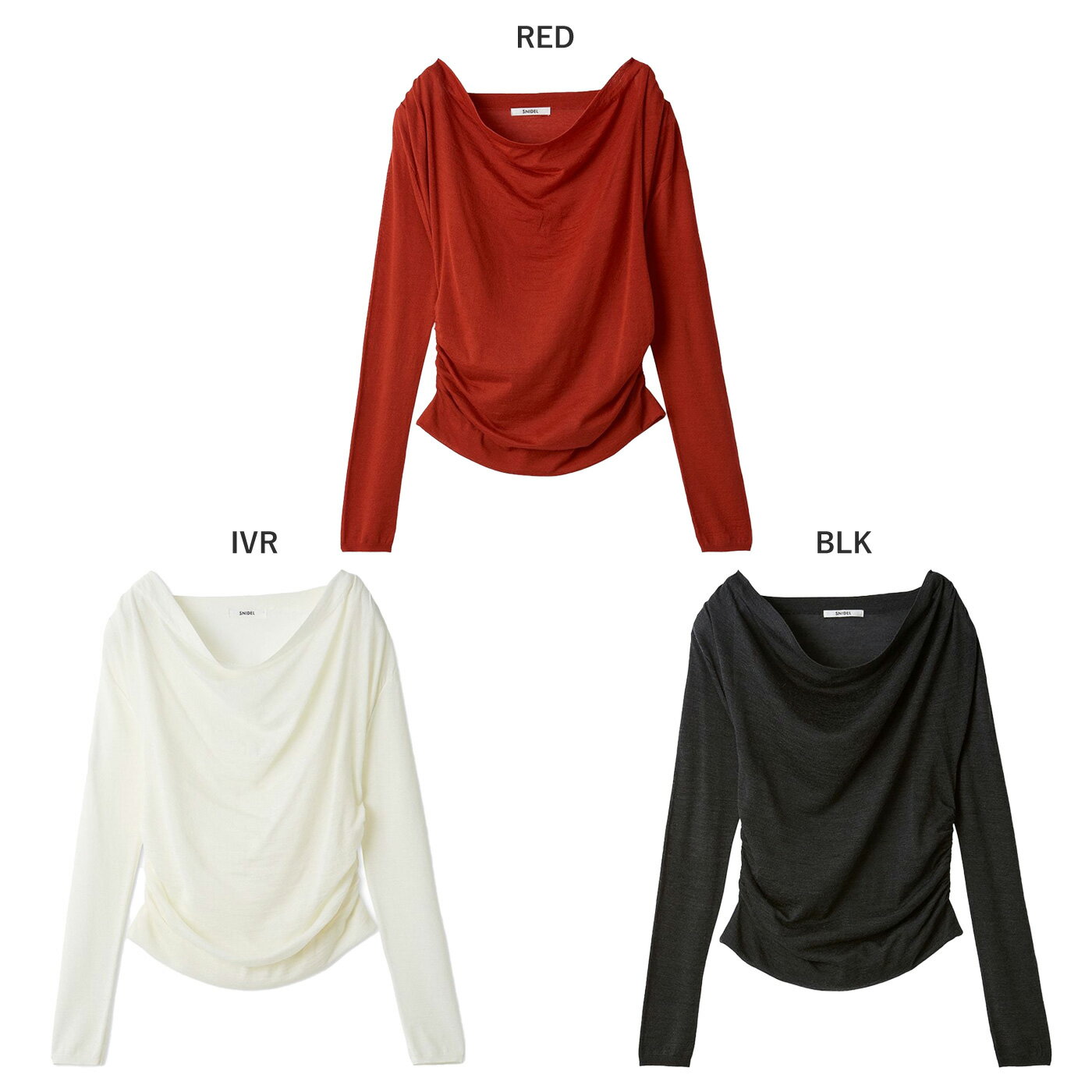 SALE40%OFF スナイデル SNIDEL ドレープニットトップス swnt255133 レディース アシメネック ワンショルダー シンプル 長袖 セレクトショップムー