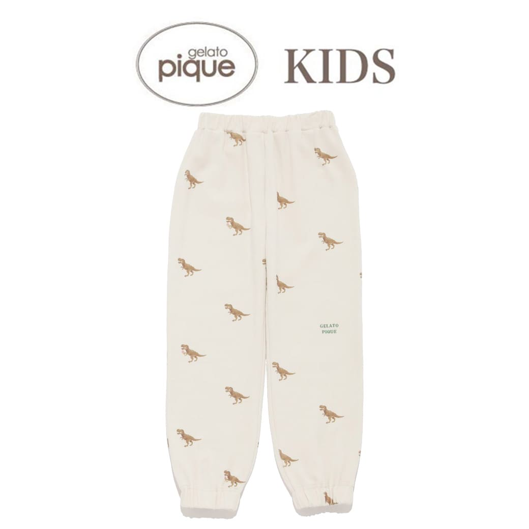 gelato pique kids ジェラートピケ キッズ KIDS ダイナソー柄ロングパンツ pkcp241441 ジェラピケ 子供服 ロングパンツ ボトムス 部屋着 パジャマ ルームウェア リンクコーデ ギフト プレゼント 2024春 セレクトショップムー【S10】